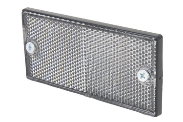 Cofan – Catadióptrico Rectangular Blanco con Tornillos | Homologado | 106 x 50 mm